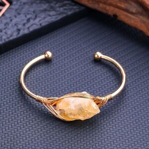✨ 🆕 ✨ Natural Elegant GoldTone YELLOW CITRINE Cuff Bracelet✨Last 1️⃣ in Stock✨